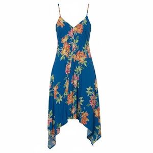 Tommy Bahama Asymmetrical Blue Floral Dress